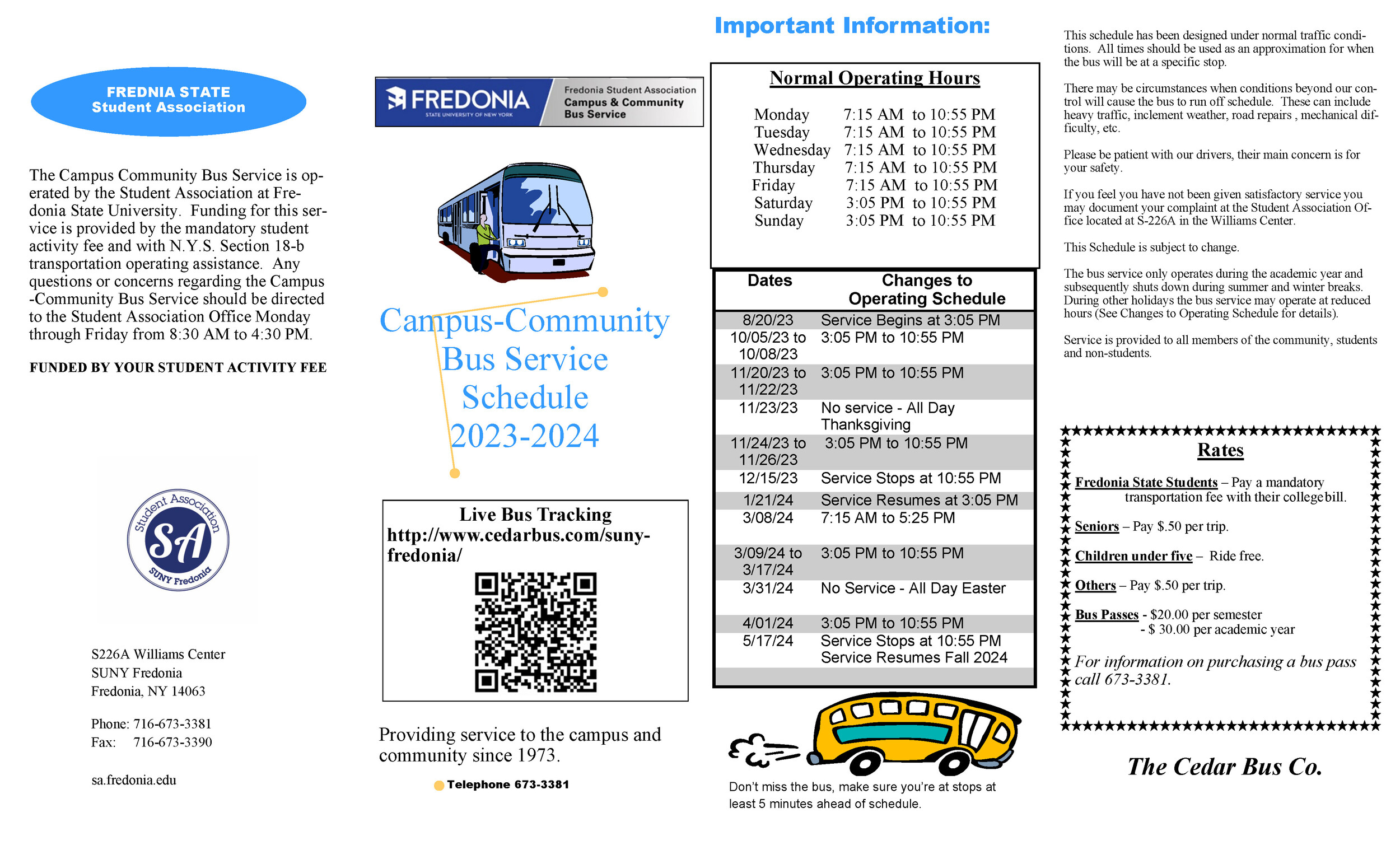 Bus Schedule 2023-2024