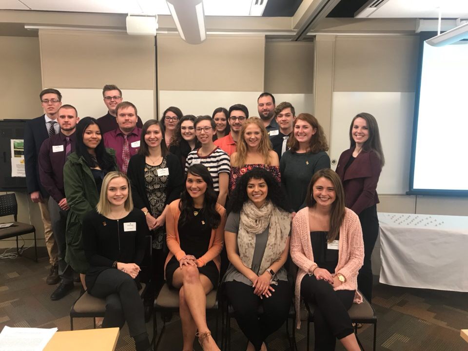 Inducted Tau Sigma Members standing for a photo