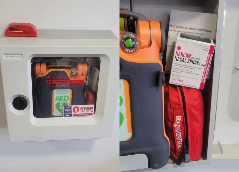 emergency cabinet with Narcan