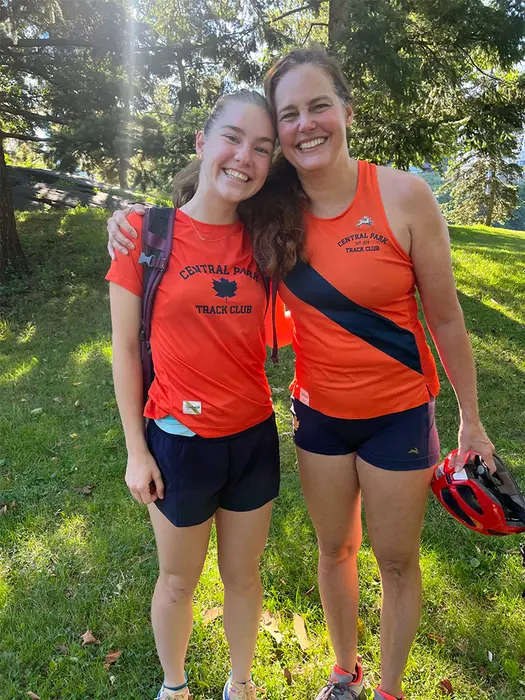 Arden Brown (left), with Devon Martin, head coach of the Central Park Track Club. Arden Brown