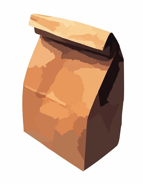drawing of a brown lunch bag