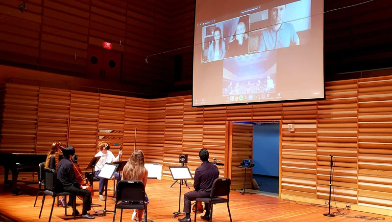 virtual workshop with string players