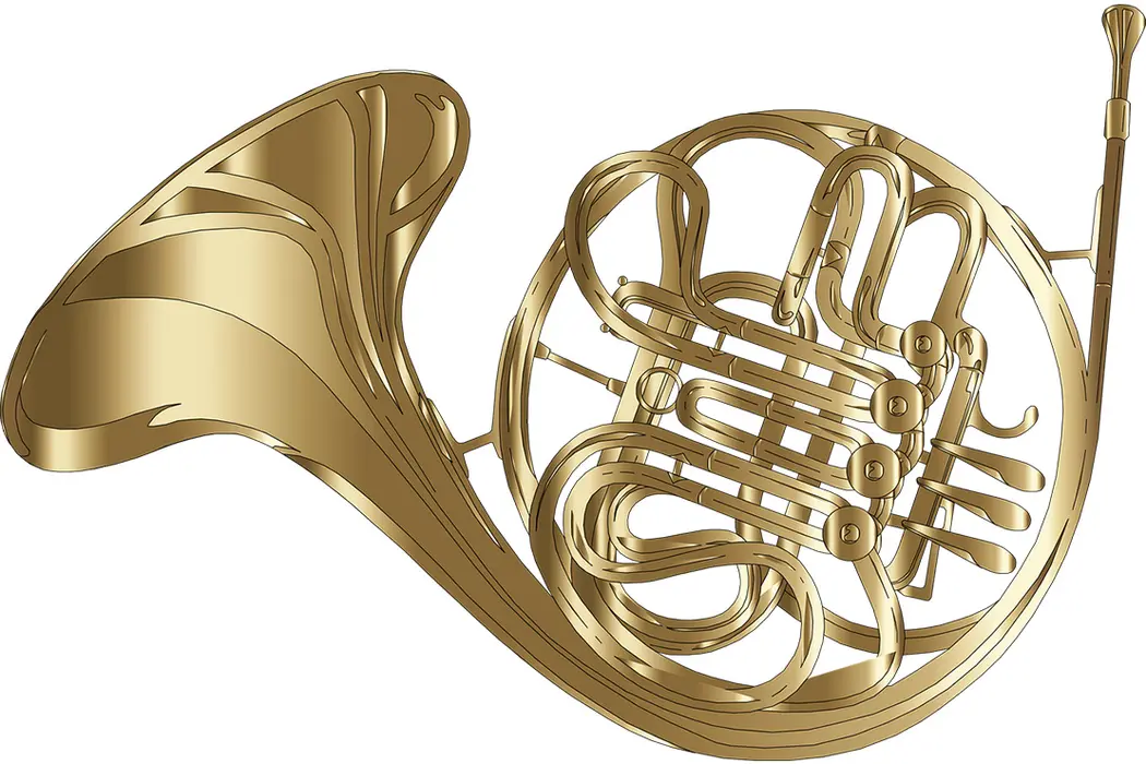 illustration of a French horn