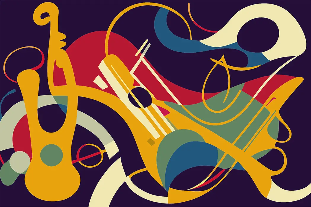 abstract painting depicting jazz