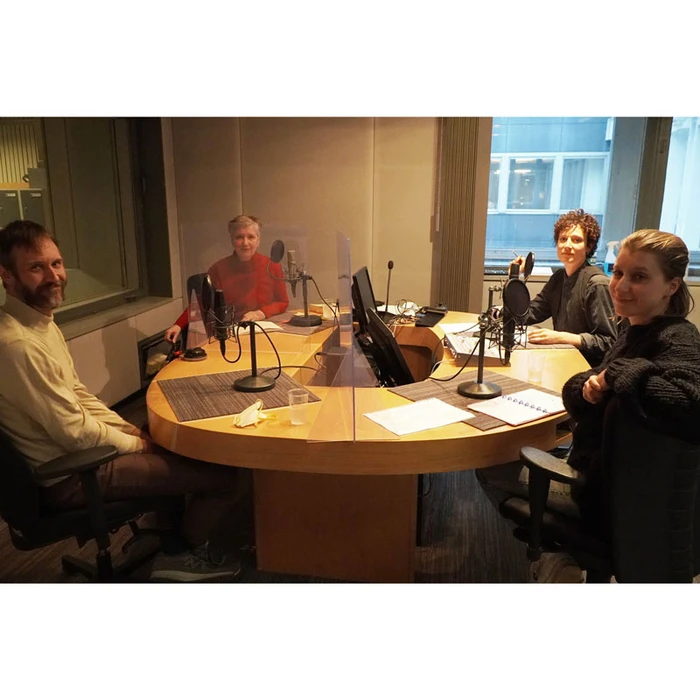 Dr. Birger Vanwesenbeeck discusses the Zweig symposium in a studio of the Belgian national classical radio station, Klara