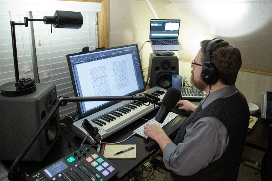 Dr. Rob Deemer teaching from his home studio