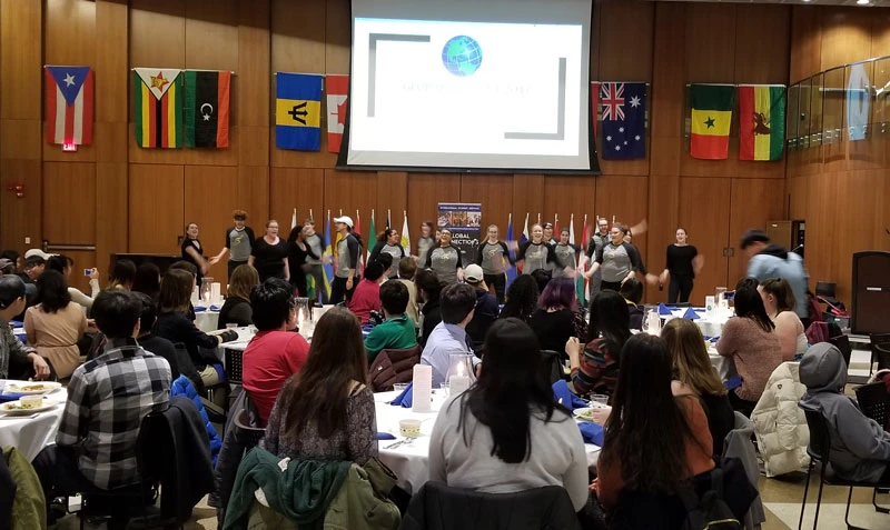 A scene from a recent Global Banquet in the Williams Center Multipurpose Room