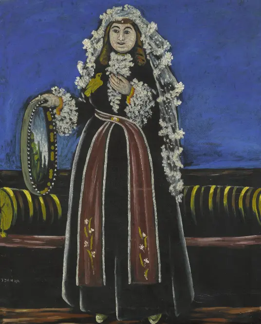  Georgian Woman Wearing a Lechaki by Niko Pirosmani