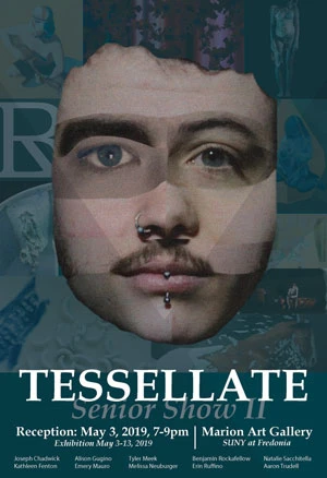 The exhibition poster for Tessellate, which opens May 3, was designed by Benjamin Rockafellow.