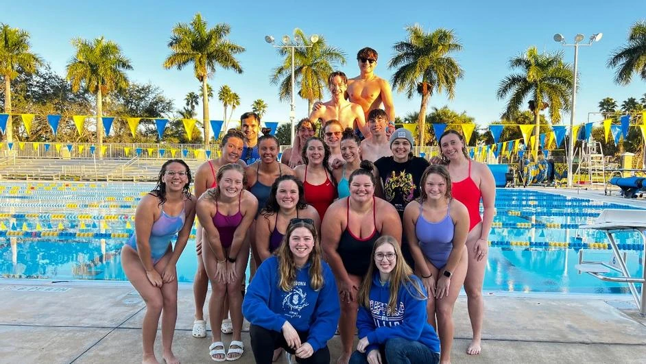men's and women's swimming and diving teams, swimming