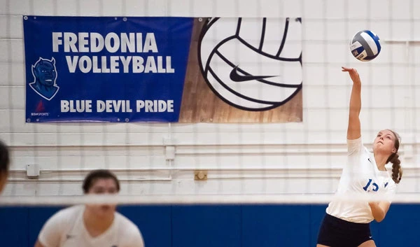 Emma Booth serves up a winner in volleyball