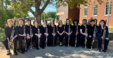 members of the bassoon ensemble with their instruments