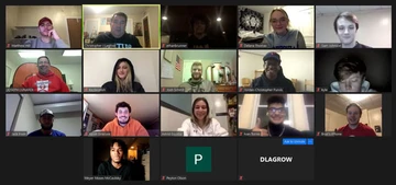 photo of students on virtual call