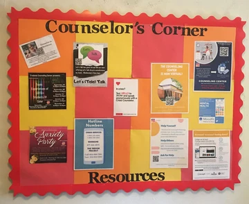 bulletin board with information