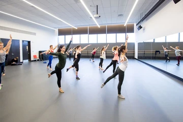students dancing in studio