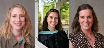 Dr. Karen Lillie (far left), Natalie DuBois and Dr. Kate Mahoney (far right).