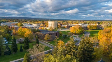 aerial shot of campus