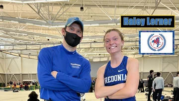 Haley Lerner with coach in gym