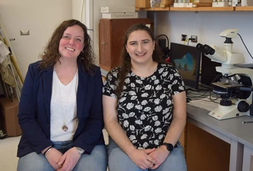 Honors Student of the Month Madison Miller with Dr. Courtney Wigdahl-Perry