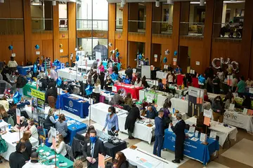 View of job and internship expo in Williams Center.