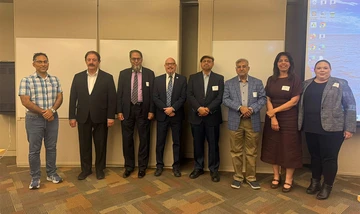 group of seminar participants standing 