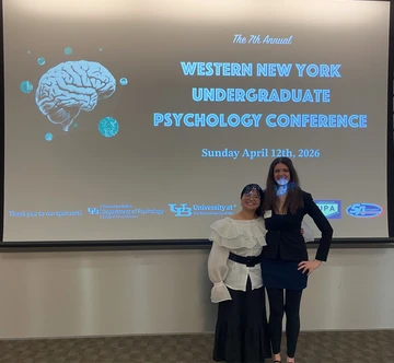 Senior Jana Alexandrine "Lexe" Ausa (left) with Dr. Elizabeth Mahar