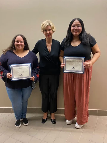 scholarship winners and associate dean