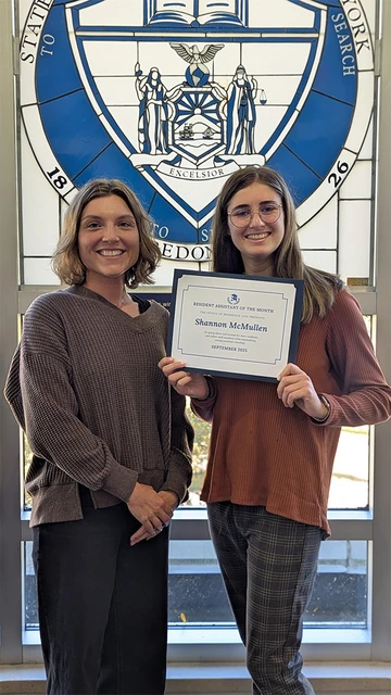 Shannon McMullen (right), with Residence Director Donna Good West