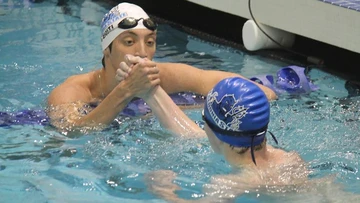 swimmers in the pool, swimming and diving