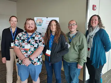 Members of the SUNY Fredonia contingent who attended the North American Lake Management Society conference included (from left): Dr. Allison Hrycik, Kameron Finch, Sydney Hawkins, Kasey Crandall and Dr. Courtney Wigdahl-Perry.
