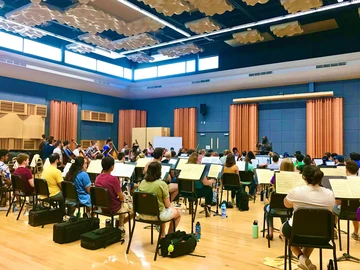 Jaman E. Dunn works with the orchestra