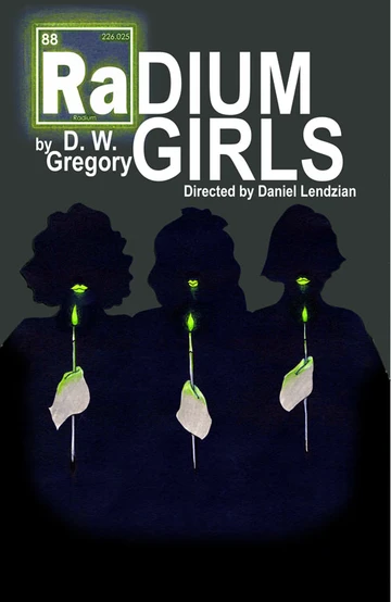 poster art for play Radium Girls, three women in working clothes, Theatre major, Department of Theatre and Dance