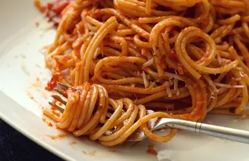dish of spaghetti