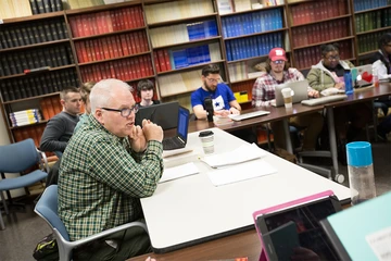 Dr. John Staples leads class discussion, History major, Social Studies major