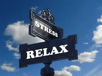 stress and relax street sign