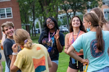 Students have fun with yard games during Welcome Week