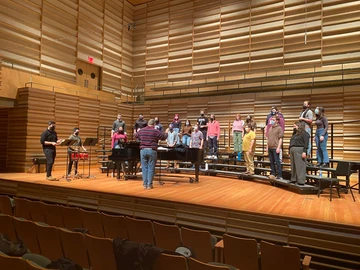 The Fredonia Chamber Choir rehearsing for the ACDA Eastern Region Conference on Feb. 11