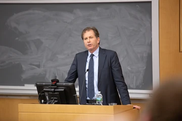 James Foley speaking in Science Center