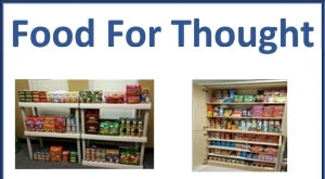 Cans of food on shelves