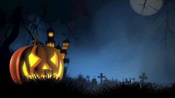spooky Halloween scene at night