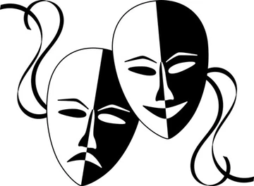 comedy and tragedy masks illustration, Music Theatre