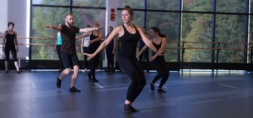 Dance rehearsal in the Merrins Dance Theatre.