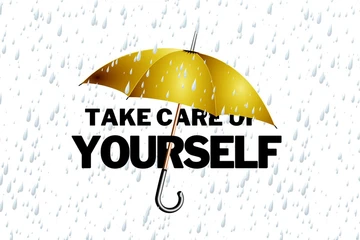 umbrella with text Take Care of Yourself