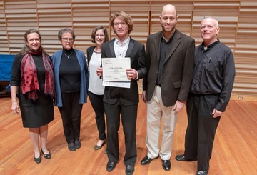 Lukasz Yoder with School of Music faculty judges