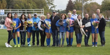 Senior soccer players and their families