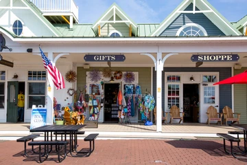 shops along the Dunkirk waterfront