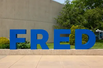 Campus scene featuring the large FRED letters