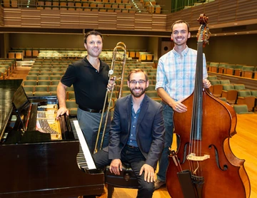 three jazz faculty in the Fredonia School of Music