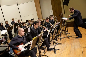 Music students rehearsing