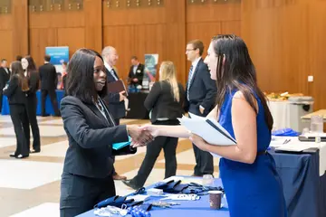 Students meeting accountants